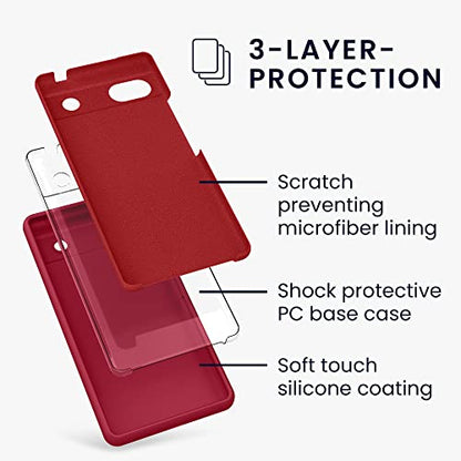 kwmobile Case Compatible with Google Pixel 6a Case - TPU Silicone Phone Cover with Soft Finish - Sweet Cherry - color: Sweet Cherry, size: Pixel 6a