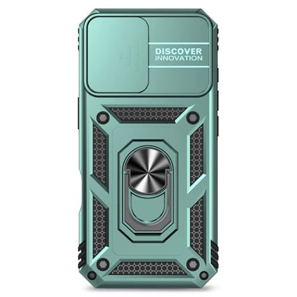 for iPhone 17 Case, with Slide Camera Cover HD Screen Protector [Military Grade 16ft. Drop Tested] Ring Holder Kickstand Protective Phone Case for Apple iPhone 17, Dark Green - color: Dark Green w/ Slide Camera 2nd gen. Military Grade