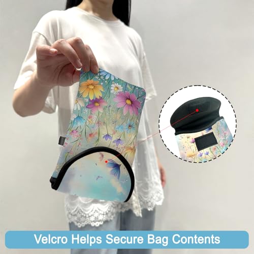 Neoprene Cell Phone Sleeve Pouch Case Bag with Crossbody Strap Neck Lanyard for Women 7.5 X 4.3 in Colorful Flowers - color: Colorful Flower