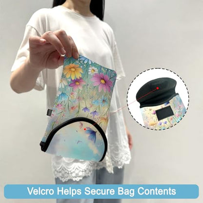 Neoprene Cell Phone Sleeve Pouch Case Bag with Crossbody Strap Neck Lanyard for Women 7.5 X 4.3 in Colorful Flowers - color: Colorful Flower
