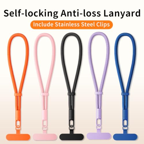 saxsion Lanyard for Phone, Self-Locking Phone Wrist Strap with 0.4mm Ultra-Thin Clip & 360° Hook, Anti-Drop and anti theft phone Strap (Pink) - color: Pink