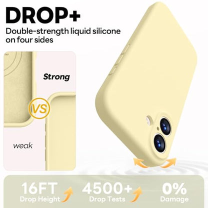 Vooii Magnetic for iPhone 17 Case, Compatible with Magsafe (Premium Liquid Silicone) (Integrated Camera Control Button) Full Body Protective Anti-Scratch Microfiber Lining 6.3", Creamy Yellow - color: Creamy Yellow, size: iPhone 17
