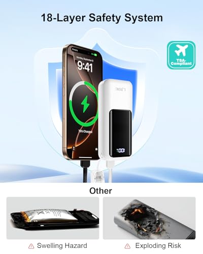 Mini Portable Charger 10000mAh 22.5W PD Small Power Bank Fast Charging - color: White
