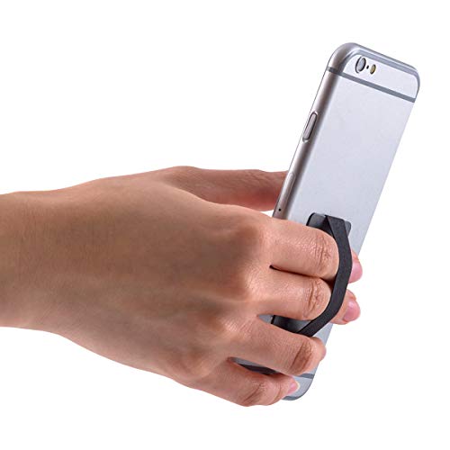 kwmobile Smartphone Elastic Slim Finger Grip - Phone Holder Strap for One-Handed Use - Universal Adhesive Strap for Secure Holding of Mobile Phones