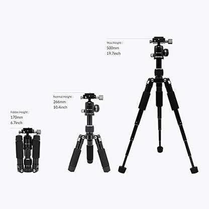 Tripod 50V Low-Profile Mini Tripod for Camera and iPhone Tabletop & Travel Compact Tripod with Pan Handle Aluminum Alloy Compatible with DSLR Smartphones 20 Inch Max Height - style: Tripod 50V