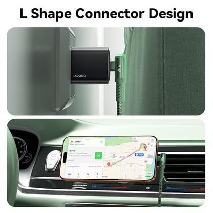 240W USB C to USB C Cable 10FT 2Pack, 2-in-1 Right Angle, Fast Charging - color: Green