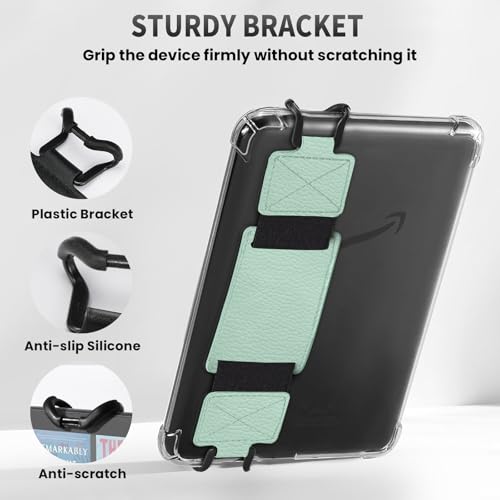 MoKo 2 Pack Hand Strap for 6-8" Kindle eReaders Tablets,Agave+Black - color: 1-agave Green+black