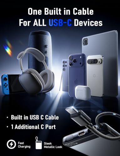 LISEN CCC Certified [Metal Alloy] 0.5" Ultra Slim 10000mAh Power Bank 3C, TSA Approved Airplane Travel Essentials, Portable Charger USB-C Fast Charging for iPhone 17 Air 16 15 Pro Samsung Galaxy S26 - color: Silver