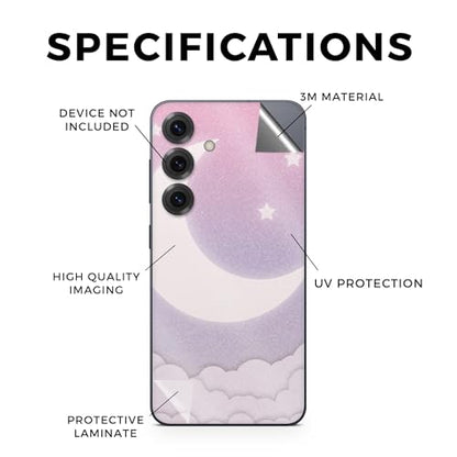 Glossy Glitter Phone Skin Compatible with Samsung Galaxy S25 - Baby Moon - Premium 3M Vinyl Protective Wrap Decal Cover - Easy to Apply | Crafted in The USA by MightySkins - color: Baby Moon, size: Galaxy S25 (Full Wrap), style: Glossy Glitter Finish