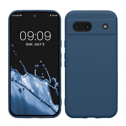 kwmobile Case Compatible with Google Pixel 8a Case - Protective Slim TPU Phone Cover - Soft Matte Finish - Navy Blue - color: navy blue
