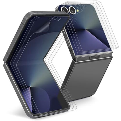 [3+3] For Samsung Galaxy Z Flip 8, EPU+TPU Anti-Glare Matte Screen Protector, 3 Pack Full Covered Inside + 3 Pack Outer Film, Anti-Fingerprint, Self-Healing, Easy Installation with Alignment Jig - size: Galaxy Z Flip 8
