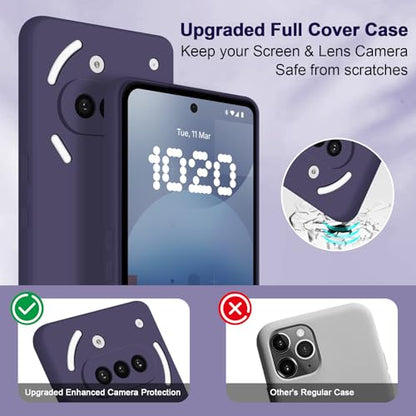Silicone Case for Nothing Phone 3A, Deep Purple | Soft Silicone Silky Touch Easy Clean, Shockproof Slim Phone Cover, Upgraded Camera Protection, Anti-Scratch Microfiber Lining - color: Deep Purple, size: Nothing Phone 3A