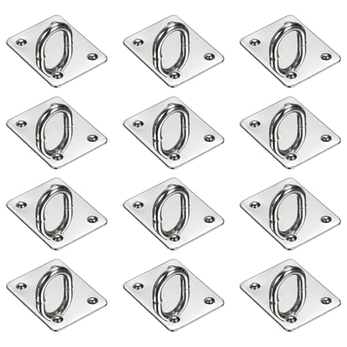 PATIKIL Metal Phone Charm Hook 1.1", 12Pcs Adhesive Square Shaped Phone Finger Grip Hook Smartphones Keychain Ring Charm Loop for DIY Tablet Case Accessories, Silver - color: Silver
