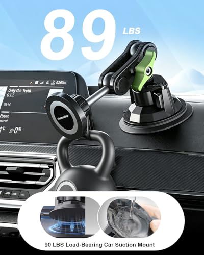 HEMMOTOP Magnetic Car Phone Holder Windshield Suction Cup Mount