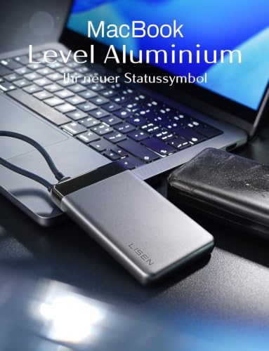 LISEN CCC Certified [Metal Alloy] 0.5" Ultra Slim 10000mAh Power Bank 3C, TSA Approved Airplane Travel Essentials, Portable Charger USB-C Fast Charging for iPhone 17 Air 16 15 Pro Samsung Galaxy S26 - color: Silver