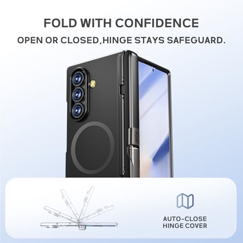 for Samsung Galaxy Z Fold7 Case, [Compatible with Magsafe], [Invisible Kickstand & HD Screen Protector], Protective Phone Case for Samsung Galaxy Z Fold 7, Black - color: Black