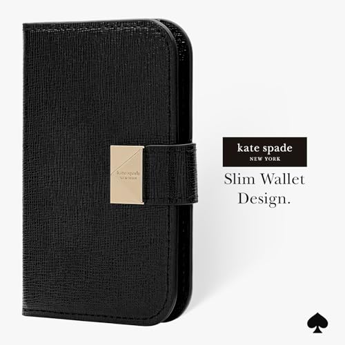 kate spade new york Deco Magnetic Card Holder/Wallet - Black | Stylish Phone Wallet - Compatible w/MagSafe Phones & Cases -Detachable MagSafe Wallet for iPhone 17 Pro Max/16/15/14/Pixel 10 - color: Deco - Black