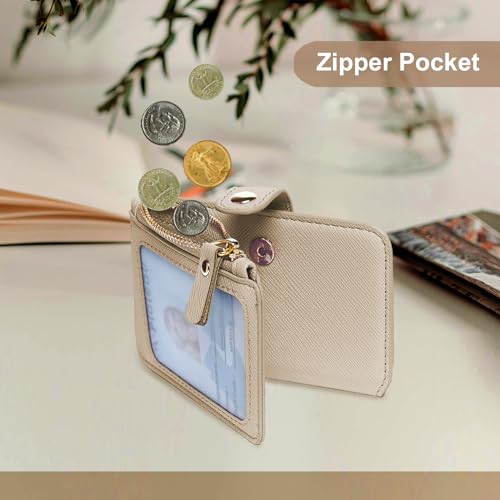 Phone Wallet Stick On, Credit Card Holder for Women Attachable 3M Sticker - color: Khaki