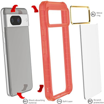 Ghostek Covert Google Pixel 8 Case - Compatible with Wireless Charging, Anti-Scratch Clear Hard Back, Shockproof Phone Cover (6.2 Inch, Pink) - color: Pink [Limited Edition], size: Pixel 8