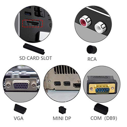 44Pcs Silicone Dust Plug Kit for Computer USB HDMI RJ45 DP - color: black 44