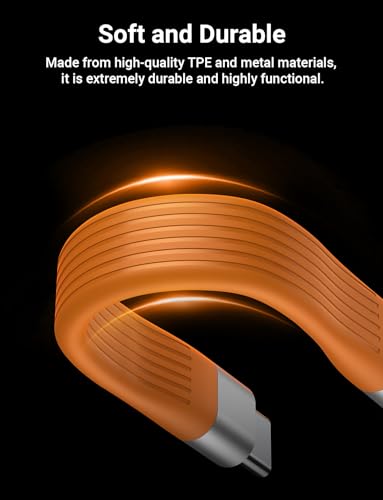 VAFOTON PD 240W Short USB C Cable/USB 4.0 USB C Short Cable/40Gbps Transfer - color: Orange