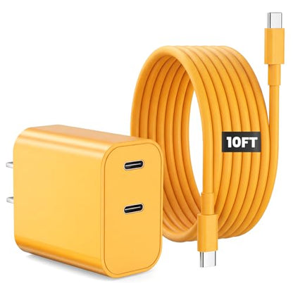 iPhone 18 17 16 15 Charger Fast Charging, 20W Dual Port USB C Charger Block - color: Yellow