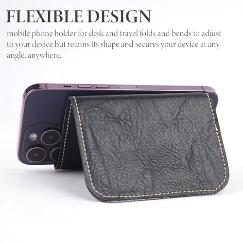Airplane Travel Essentials for Flying Flex Flap Cell Phone Holder & Flexible Tablet Stand for Desk, Bed, Treadmill, Home & in-Flight Airplane Travel Accessories(1-Crazy Black) - color: 1-Crazy Black