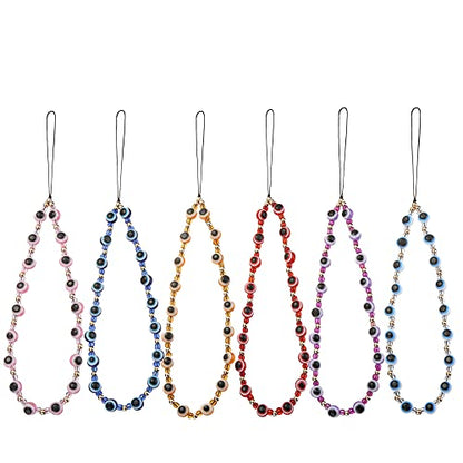 6PCS Beaded Phone Charms Strap Fruit Star Faux Pearl Rainbow Beads Phone Chains Beaded Lanyard for Camera Key Wallet Valentines Day Gifts for Her Women - style: Style6-6
