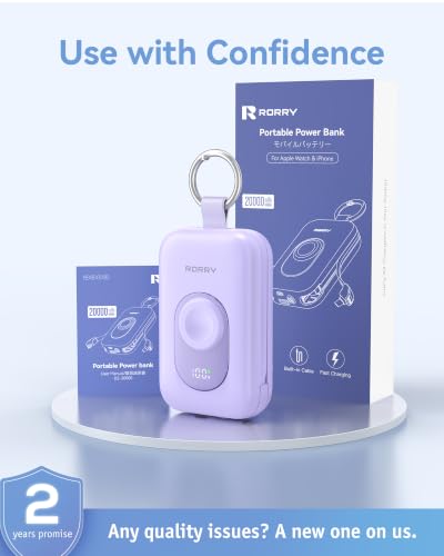 RORRY CharmGo Portable Charger, 20000mAh PD 30W Portable Charger Power Bank - color: Mulberry