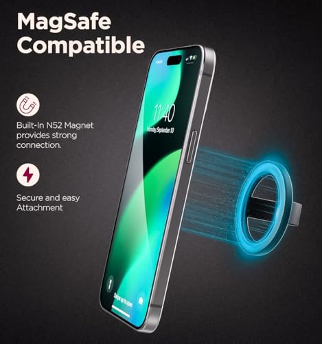 Encased Magnetic Phone Grip Holder (Compatible with MagSafe) Thin Silicone Finger Loop Ring for iPhone (Neutral) - color: Neutral