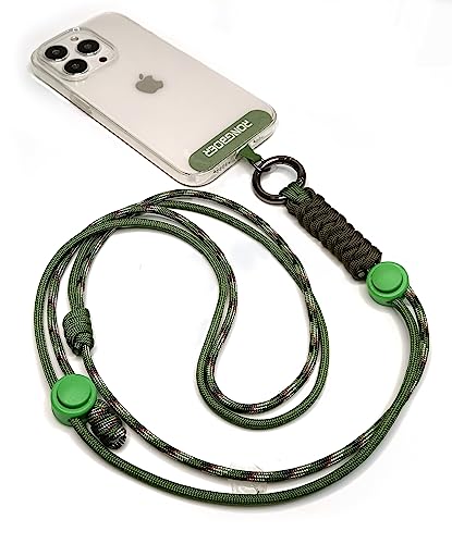 Phone Lanyard Crossbody, Anti Theft Phone Strap Adjustable Neck - color: Jungle Green