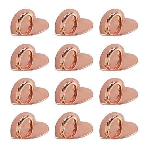 12Pcs Phone Charm Hook Adhesive (Heart Shaped, Rose Gold) - color: Rose Gold