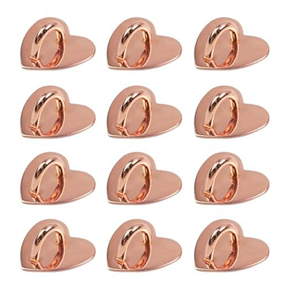 12Pcs Phone Charm Hook Adhesive (Heart Shaped, Rose Gold) - color: Rose Gold