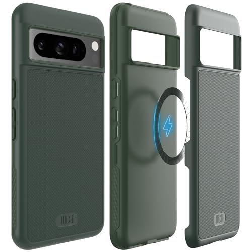 TUDIA MergeGrip [Magsafe Compatible] Designed for Google Pixel 8 Pro Case (2023) - Dual Layer [Military Grade] Shockproof Slim Rugged Tough Heavy Duty Phone Cases - Pine Green - color: Pine Green, size: Magnetic Pixel 8 Pro