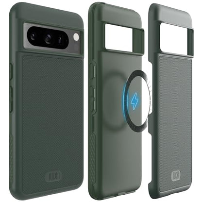TUDIA MergeGrip [Magsafe Compatible] Designed for Google Pixel 8 Pro Case (2023) - Dual Layer [Military Grade] Shockproof Slim Rugged Tough Heavy Duty Phone Cases - Pine Green - color: Pine Green, size: Magnetic Pixel 8 Pro