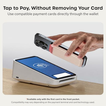 Satechi MagSafe Wallet Stand, Card Holder, NFC Pass-Through - color: Coral Pink