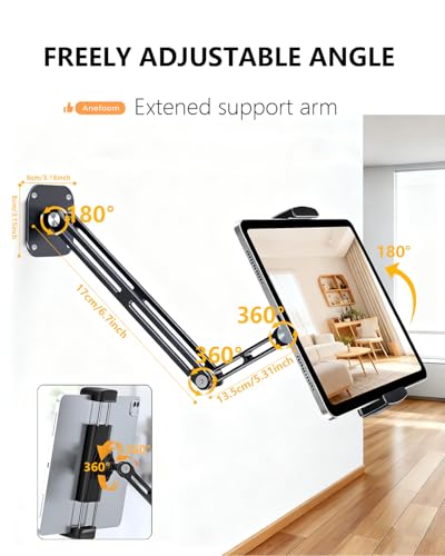 ipad Wall Mount Holder, Heavy Duty Aluminium Extendable Tablet Wall Mount