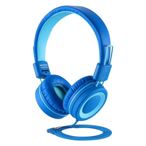 noot products K11 Kids Headphones Wired 3.5mm Jack Tangle-Free Skyline Blue - color: Skyline blue