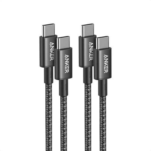 Anker USB C to USB C Cable, 100W Fast Charging Cable(2-Pack, 3.3 ft, Black) - color: Black, size: 3ft