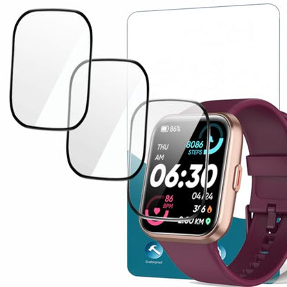 Screen Protector for ID208PLUS 1.8 Inch Smartwatch, PMMA Full Coverage HD 3D Anti-Scratch Film, Designed for Quican, Tensky, Gydom, Hingso, Woneligo, 3 Packs
