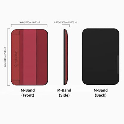 Sinjimoru Magnetic Wallet with Soft Wool Band Grip for MagSafe, Red - color: Red