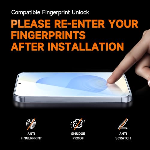 MAGIC JOHN 2 Pack for Samsung Galaxy S25 Screen Protector Easy Installation | 6.2 inch, NOT for Ultra, Auto Dust-Elimination, Bubble Free, HD Clear，9H tempered glass, Case Friendly, Anti-Shockproof - size: S25 6.2inch