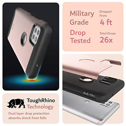 TUDIA DualShield Designed for Motorola One 5G ACE Phone Case 2021, [Merge] Shockproof Military Grade Dual Layer Tough Slim Heavy Duty Protection for Moto One 5G UW ACE Case - Rose Gold - color: Rose Gold