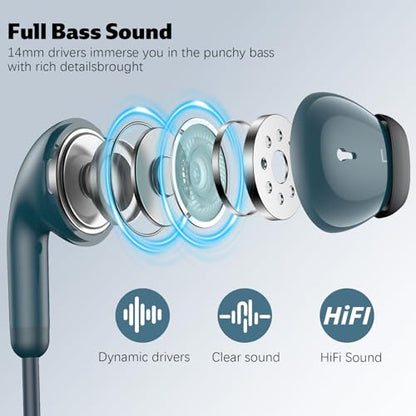 USB C Headphones for iPhone 18 Pro/17 Pro Max 16 Wired Earbuds,Blue - color: Blue