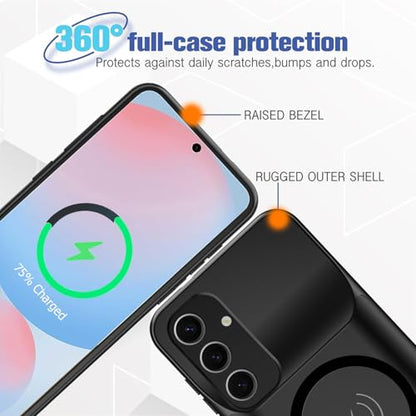 Battery Case for Galaxy S25, 10000mAh High Capacity Portable Charger Case Rechargeable Smart Battery Pack Compatible with Galaxy S25 6.2 inch Charging Case Support Wireless & Carplay-Black - size: for Galaxy S25