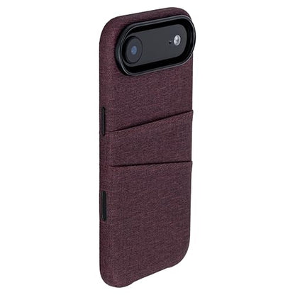Dockem Card Case for iPhone 17 Air with Magnetic Mounting Plate, Camera Control Button, Wallet with 2 Holder Slots: M2 Luxe Canvas-Style Synthetic Leather (Burgundy) - color: Burgundy, size: 17 Air