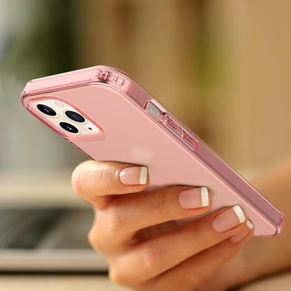 Phone Case for iPhone 12 Pro Clear, [Crystal Clear][Non-Yellowing] Slim Shockproof Reinforced Drop Protective Flexible TPU Back Cover Phone Case for iPhone 12 Pro Protective Case(Pink) - color: Pink