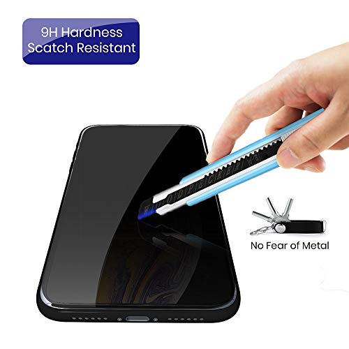 4 Way 360° Privacy Tempered Glass Screen Protector for iPhone 11 / iPhone XR, Horizontal and Vertical Anti Spy 9H Scratch Resistant Case Friendly, 2 Pack