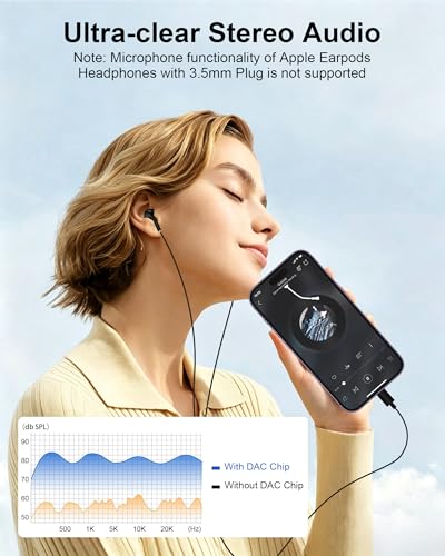 Wired Lightning Ear Buds for Apple Airpods iPhone 14 13, Headphones Earbuds - color: Black