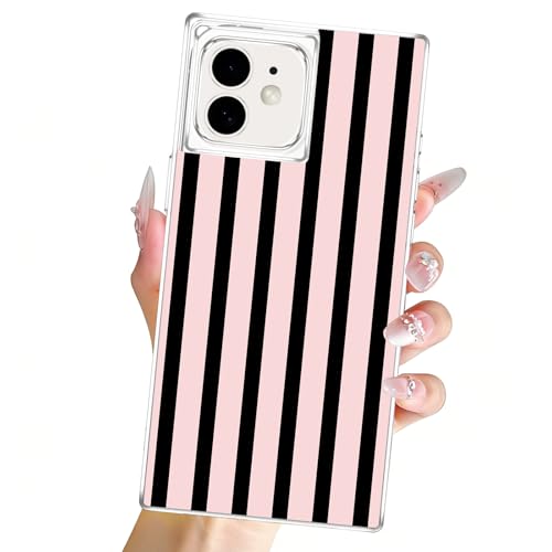 Clear Case for iPhone 11 6,1", Aesthetic Striped Pattern Transparent Cover, Cute Stripes Design, No Yellowing Soft TPU Shockproof Protective Bumper Shell for Women Girls, Dusty Pink - color: Dusty Pink, size: iPhone 11